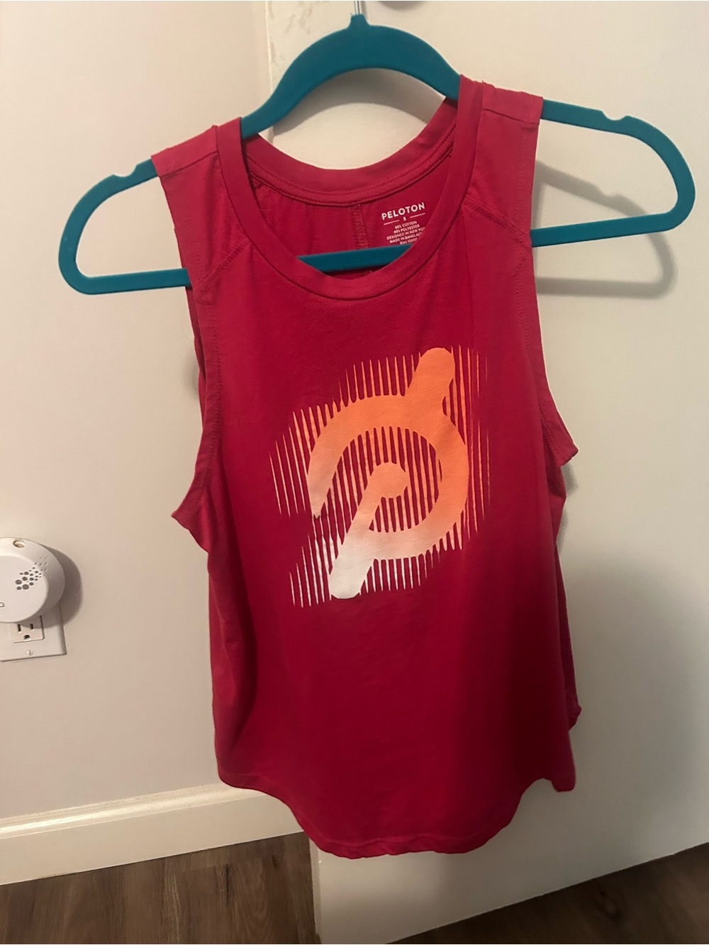Peloton Pink Tank Top with Orange-White Logo